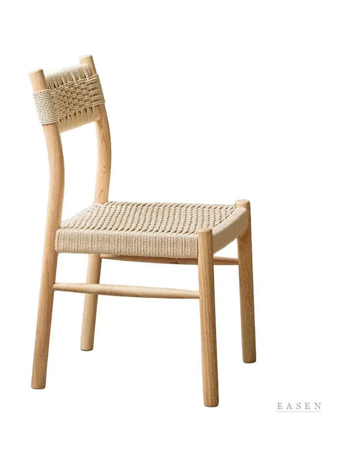 Light Oak Woven-Back Chair — Café Chair