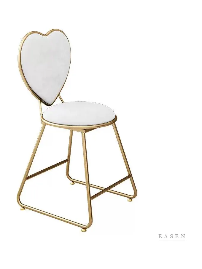 Heart-Back Gold-Frame Chair — Café Chair
