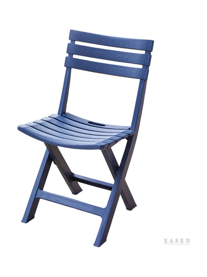 Blue Slatted Folding Chair — Outdoor Chair