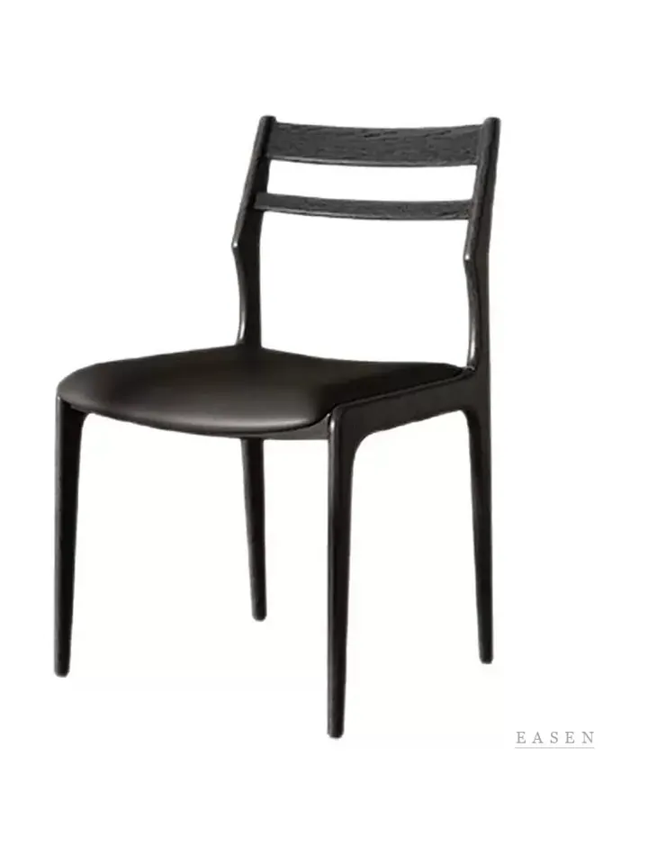 Two-Rail Black Wood Chair — Café Chair