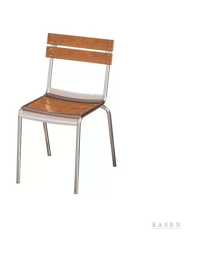 Wood-Slat Metal Cafe Chair — Café Chair