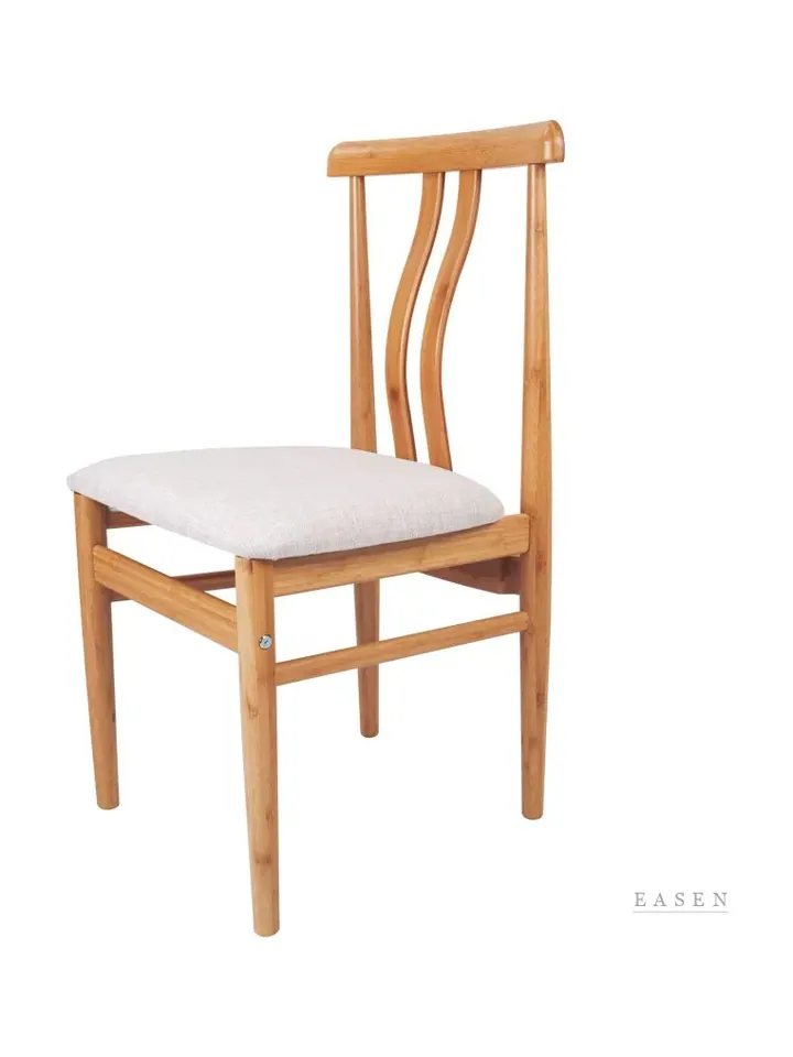 Two-Slat Curved Bamboo-Tone Chair — Café Chair