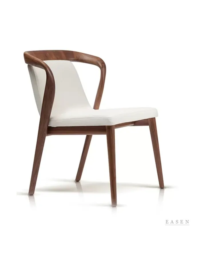 Curved-Wrap Cream Armchair — Restaurant Chair