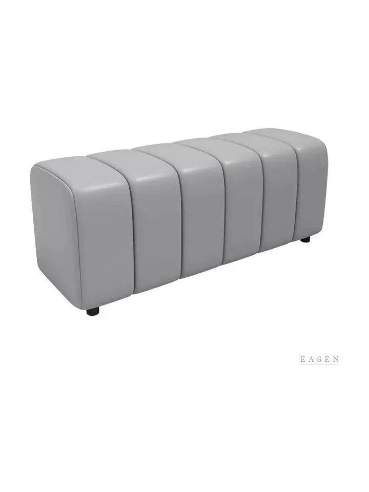 Channel-Leather Ottoman Bench — 3