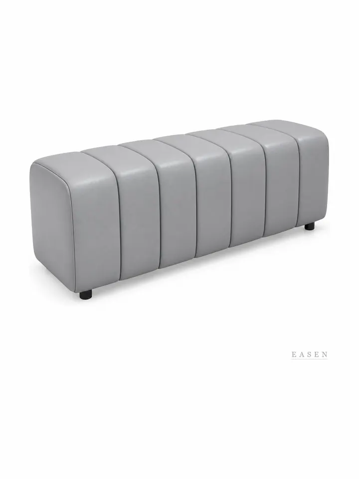 Channel-Leather Ottoman Bench — 4