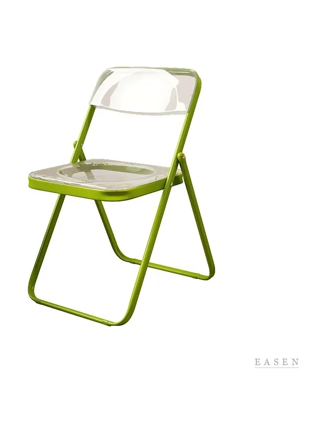 Green Steel Acrylic Folding Chair — Café Chair