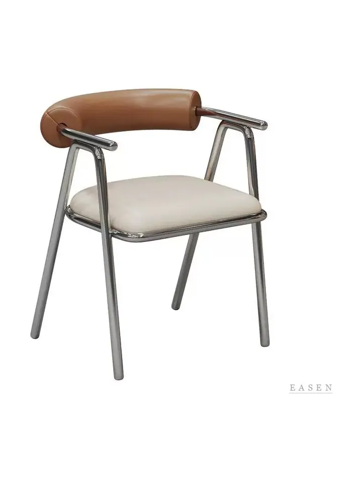 Round-Rail Chrome Armchair — Restaurant Chair
