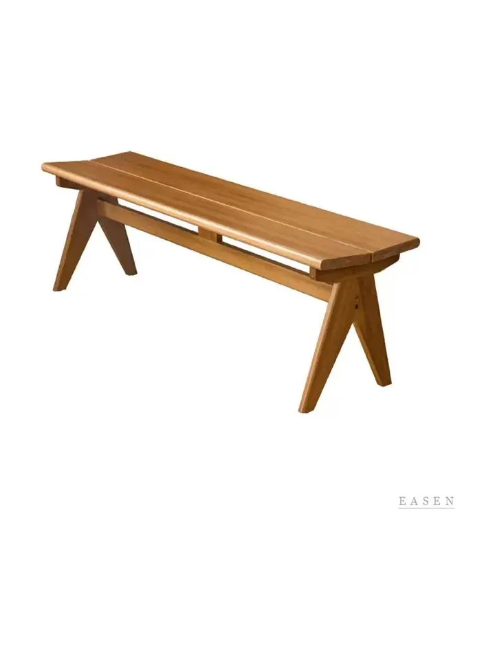 A-Leg Slatted Oak Bench — Café Chair