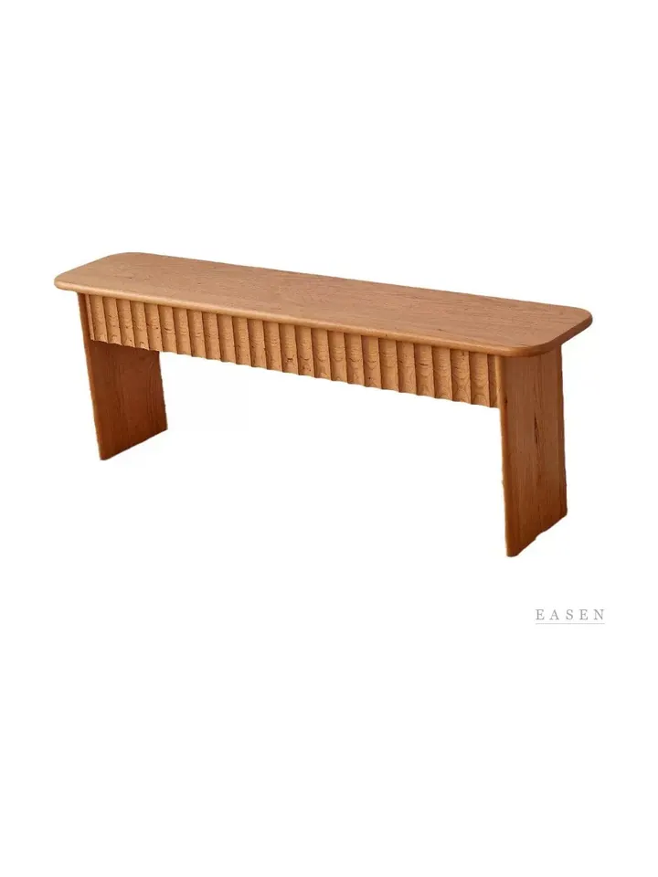 Fluted-Panel Oak Bench — Café Chair