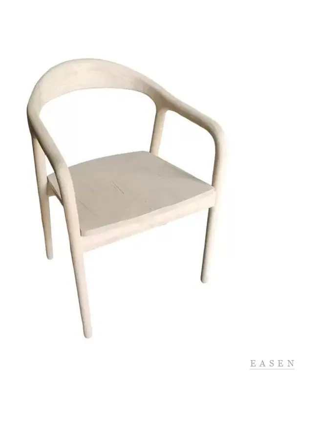 Cream Curved-Back Armchair — Café Chair
