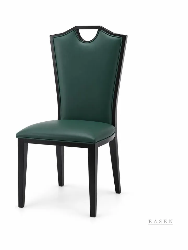 Handle-Cutout Green Chair — Restaurant Chair