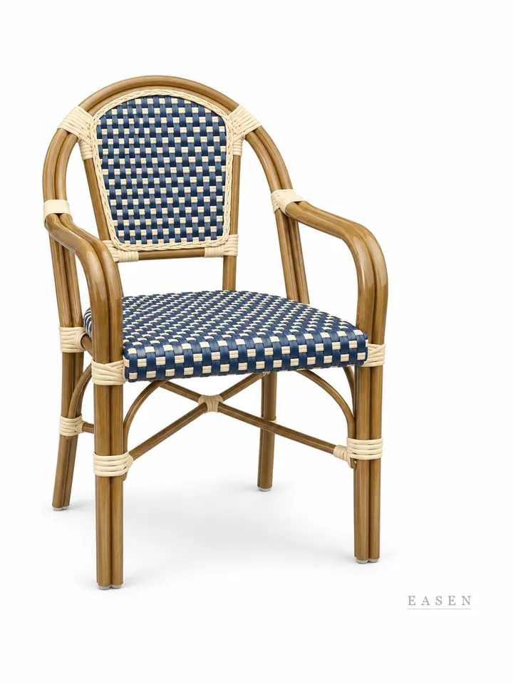 Bamboo-Look Woven Armchair — 3
