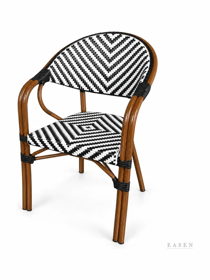 Bamboo-Look Woven Armchair — 4