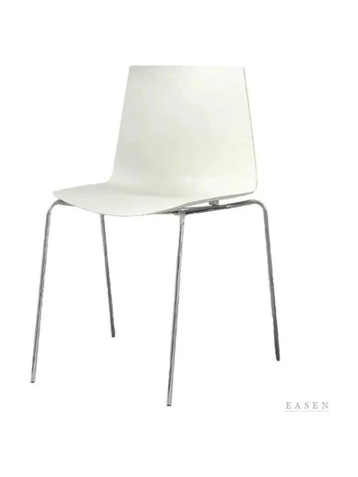White Square-Back Shell Chair — Café Chair