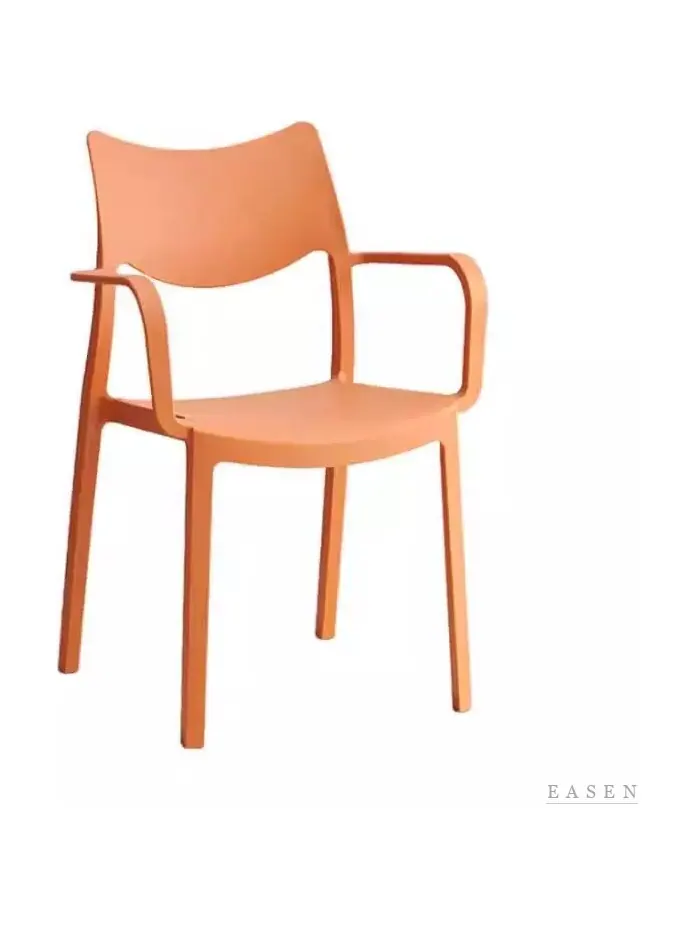 Curved-Back Molded Armchair — Café Chair