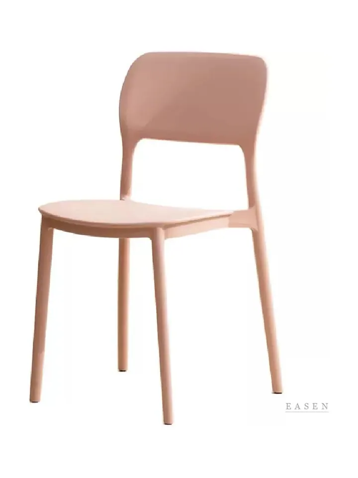Flat-Back Rounded Plastic Chair — Café Chair