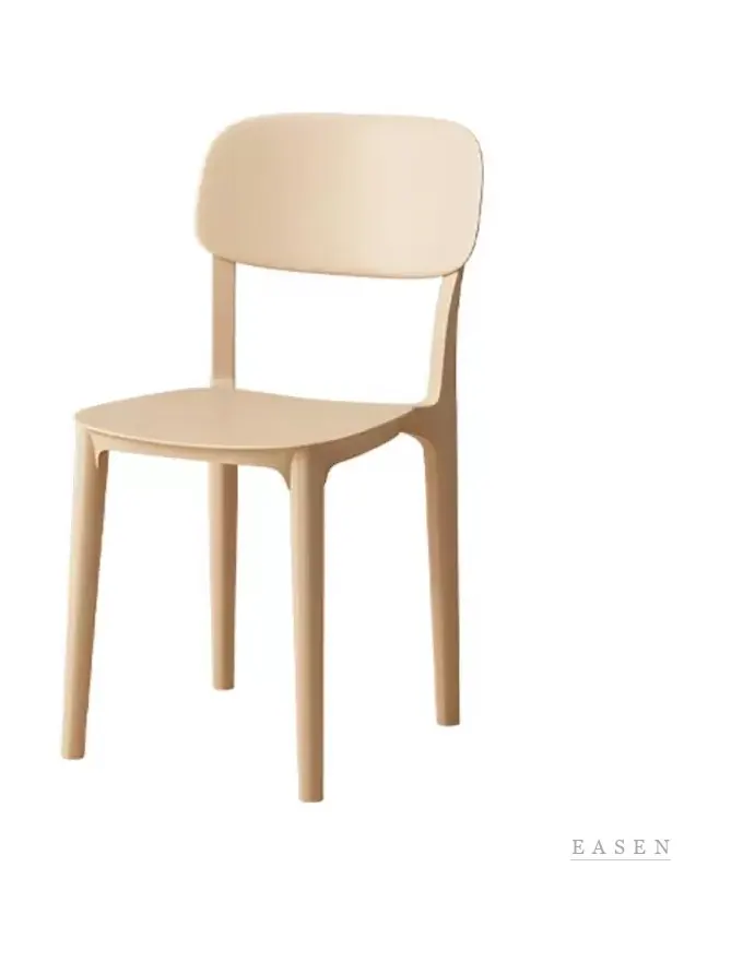 Flat-Back Rounded Plastic Chair — 3