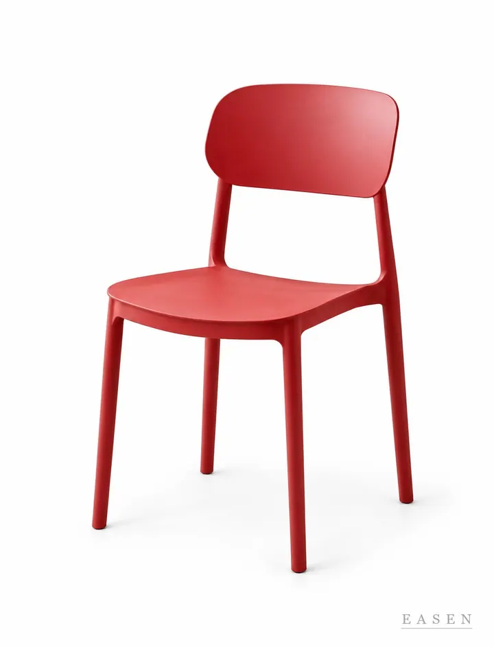 Flat-Back Rounded Plastic Chair — 4