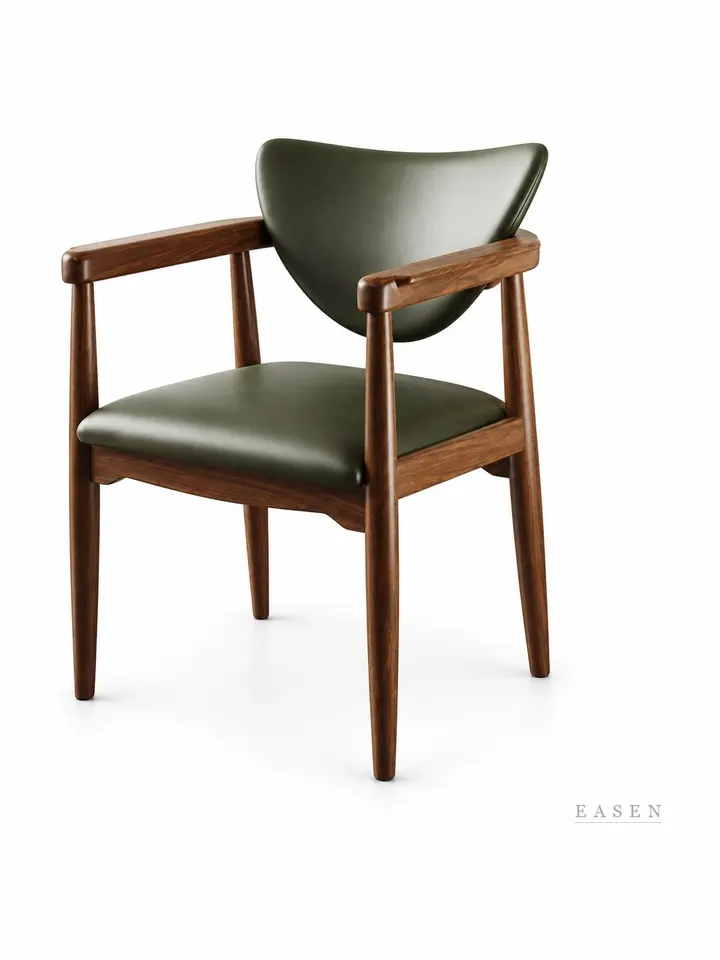 Shield-Back Olive Armchair — Café Chair