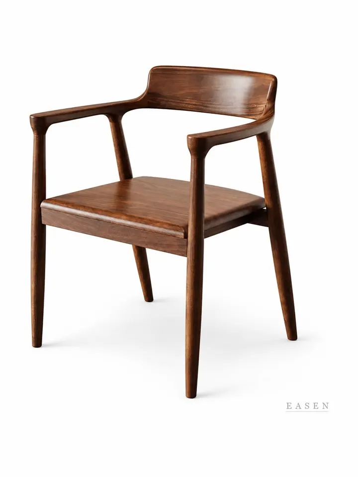 Wide Curved-Panel Armchair — Café Chair