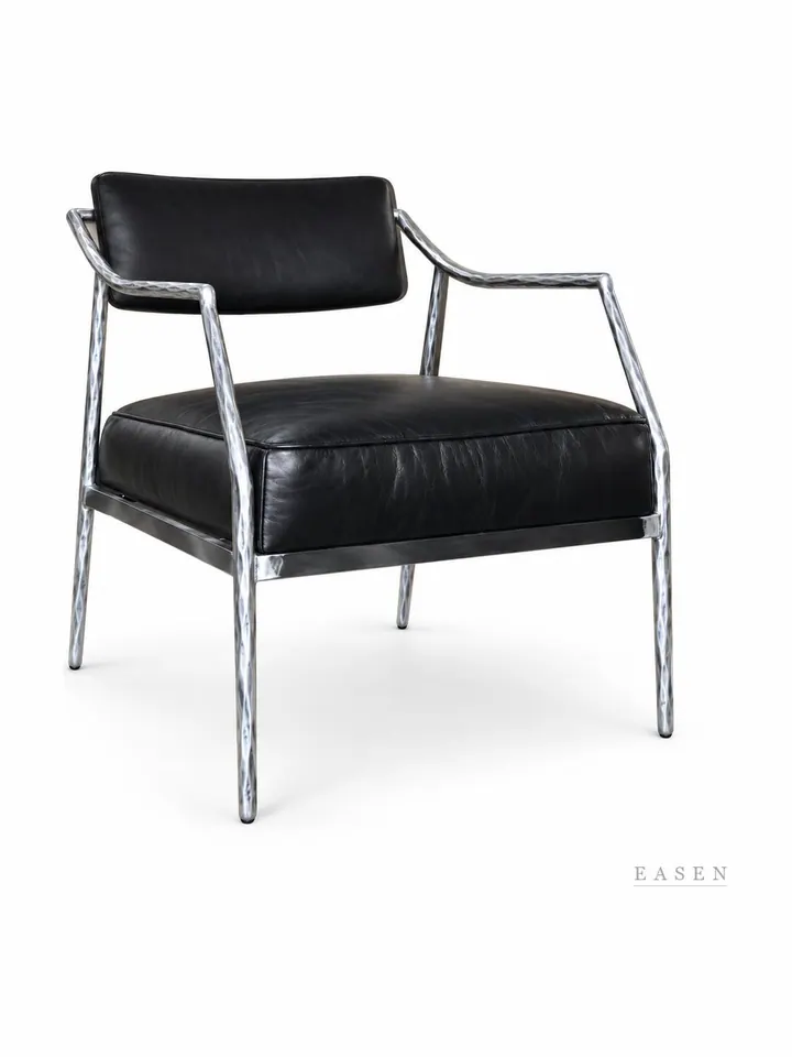 Hammered-Silver Wide-Seat Armchair — Restaurant Chair