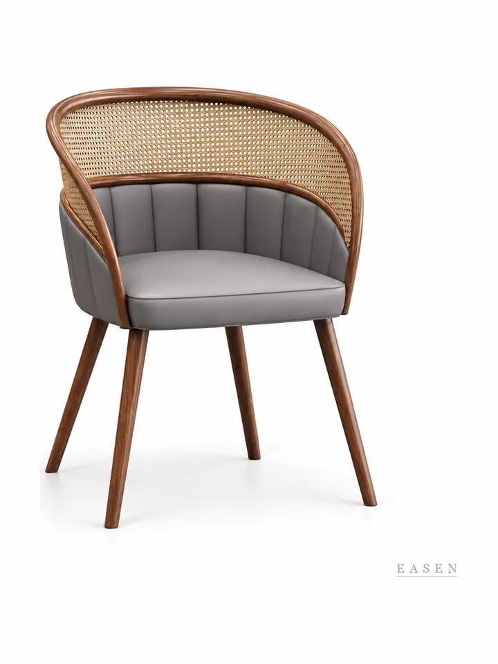 Cane-Crown Barrel Armchair — Café Chair