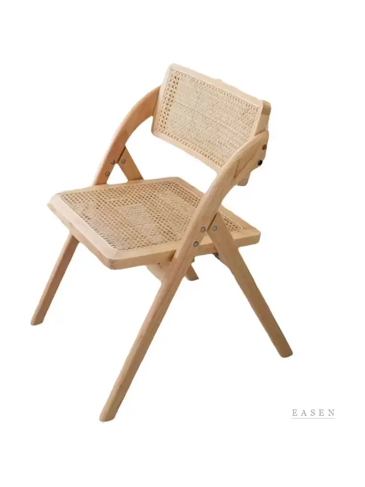 Rounded Cane Folding Chair — Café Chair
