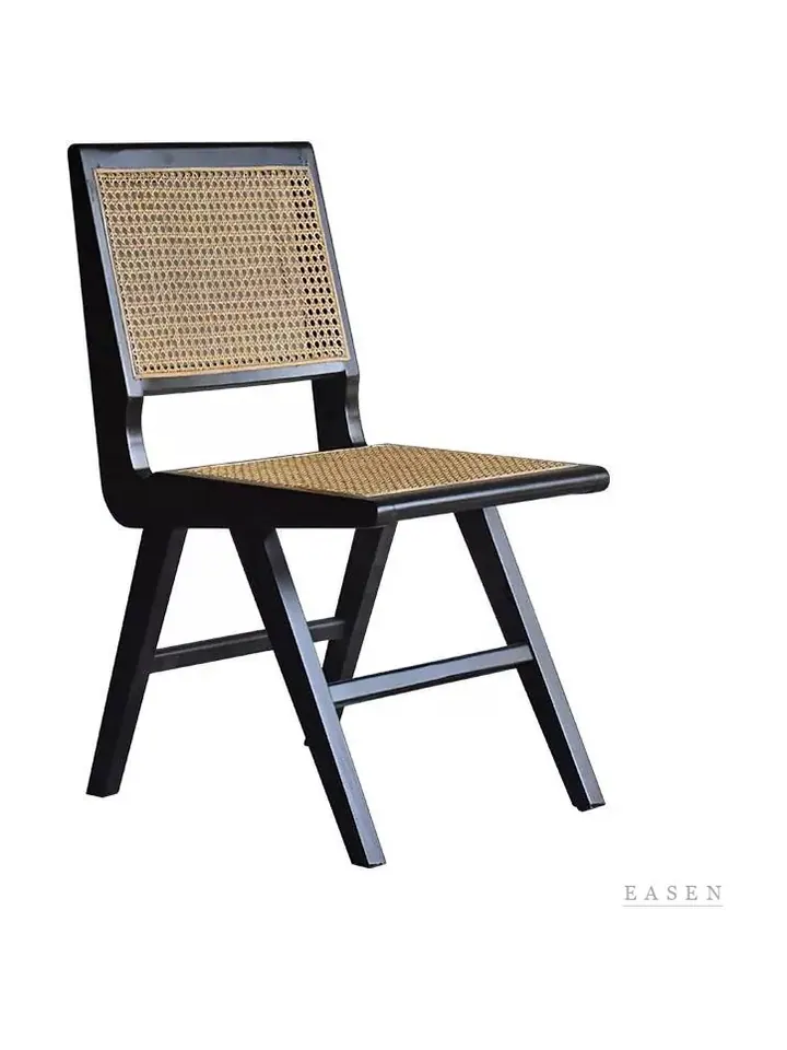 Black Angled Cane Chair — Café Chair