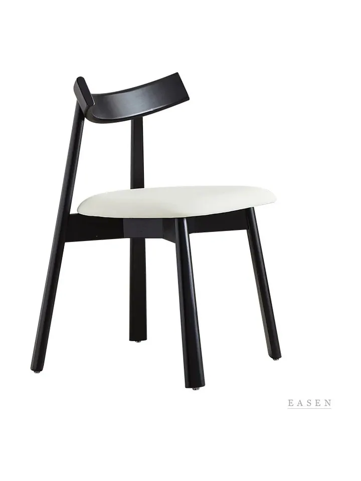 Narrow Curved-Back Black Chair — Café Chair