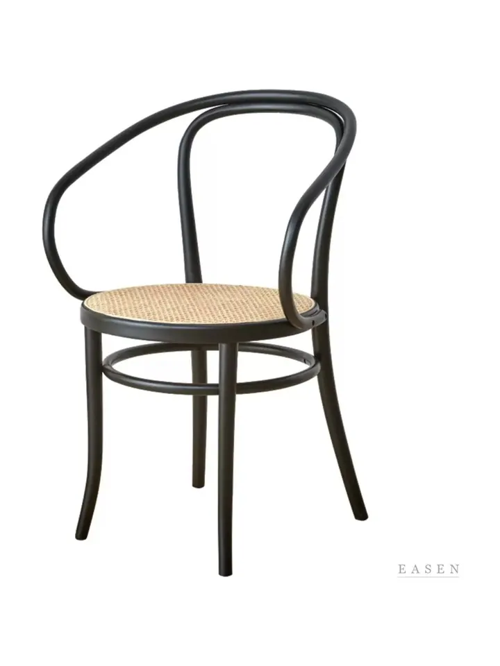 Round-Arm Bentwood Cane Chair — Café Chair