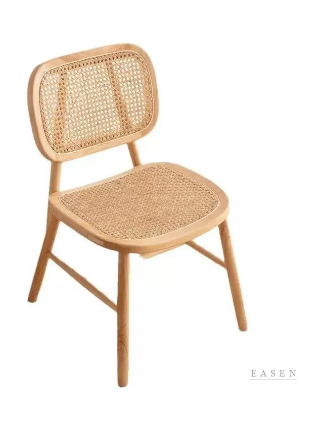 Rounded Cane Light Wood Chair — Café Chair