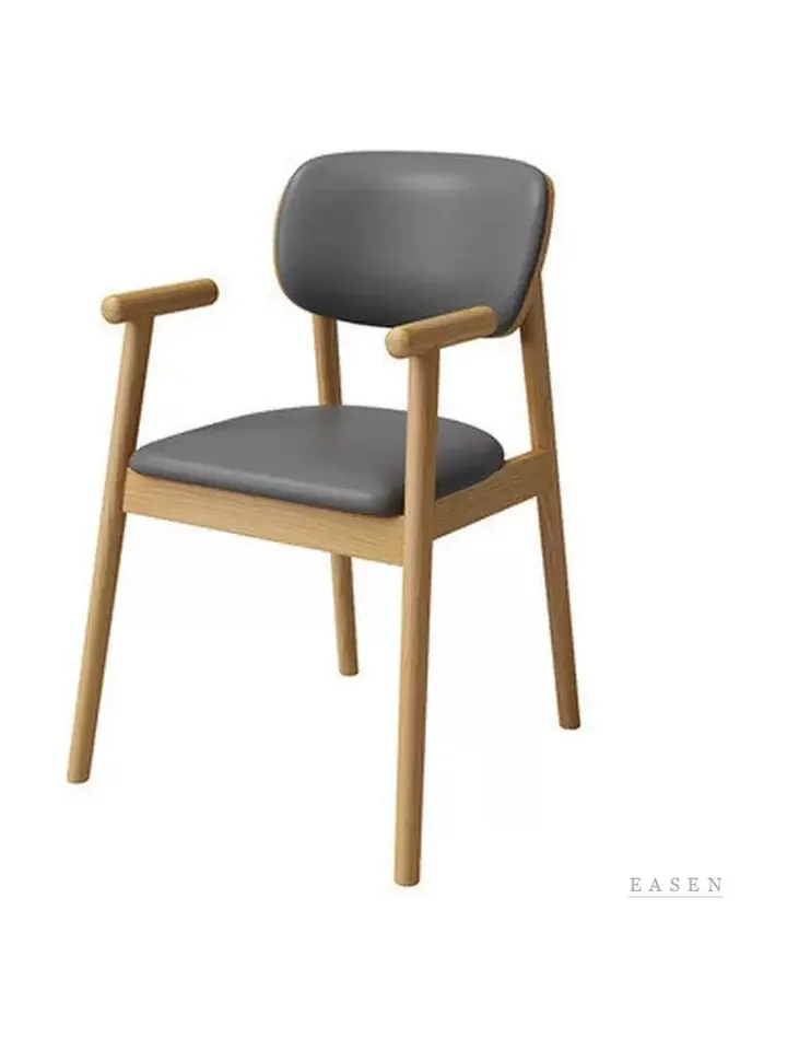 Short-Arm Oak Upholstered Chair — Café Chair