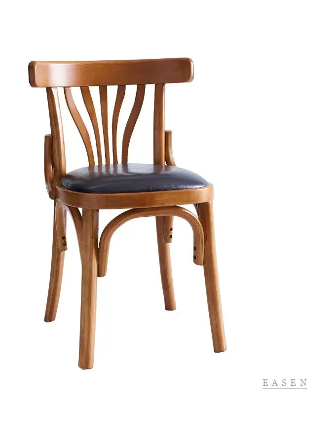 Wavy-Slat Indigo-Seat Chair — Café Chair