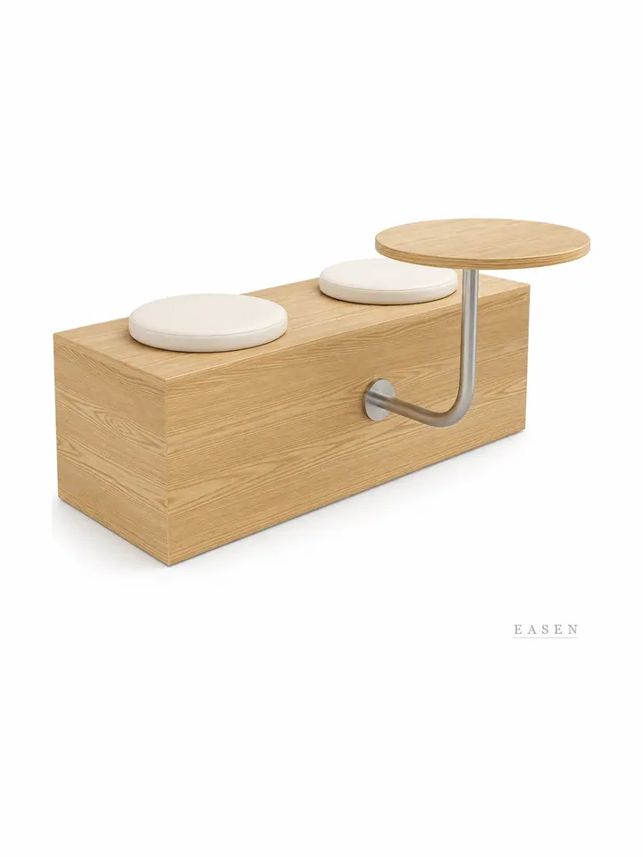 Wood Box Round-Cushion Bench — 3