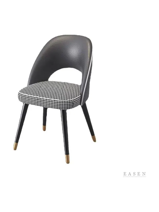 Open-Back Houndstooth Chair — Restaurant Chair
