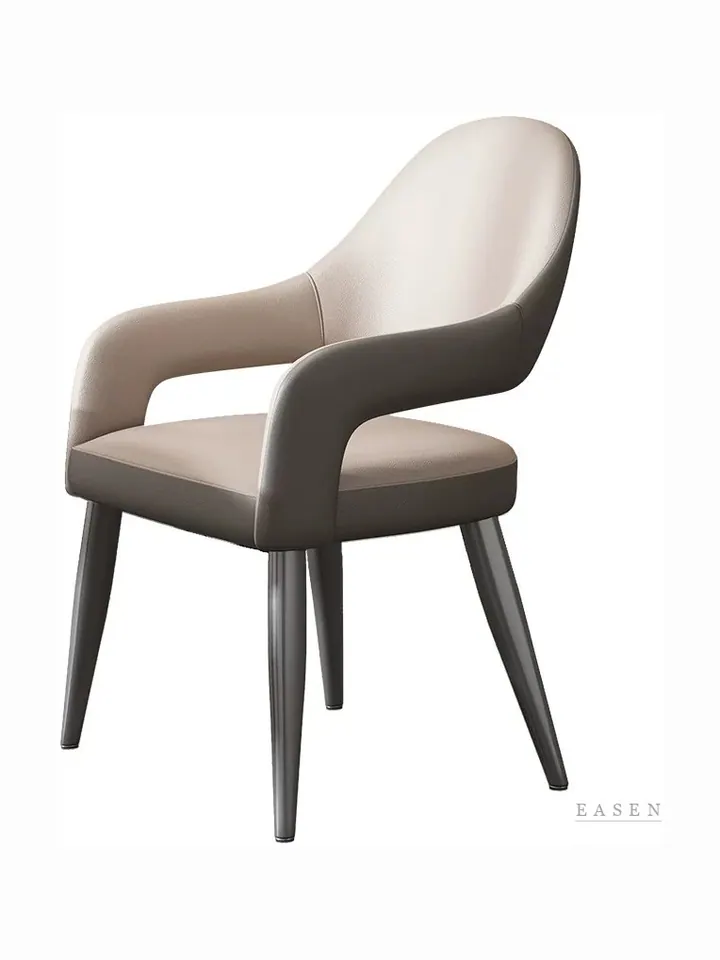 Open-Arm Grey Upholstered Chair — Restaurant Chair
