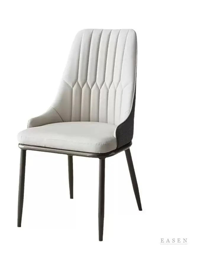 White Ribbed Curved-Back Chair — Restaurant Chair
