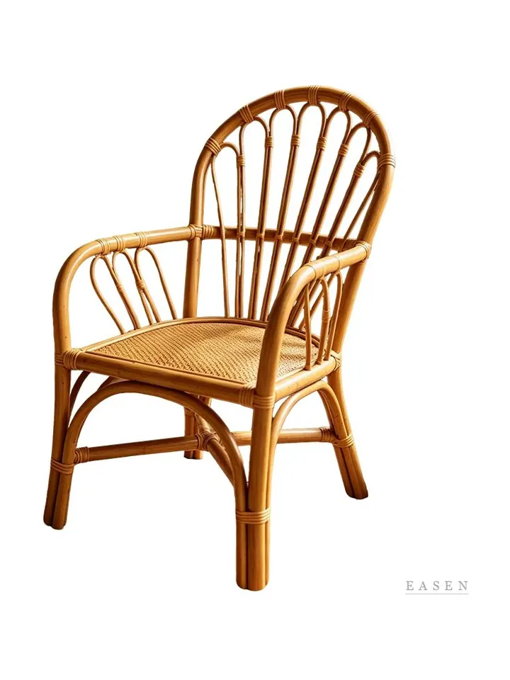 Fan-Back Rattan Armchair — Café Chair
