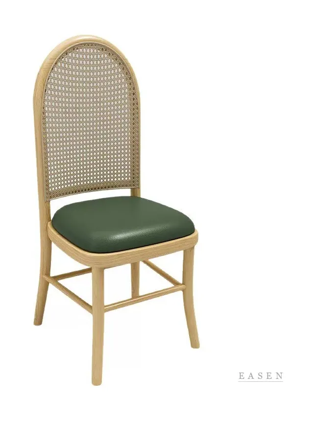 High-Arch Cane Green Chair — Café Chair