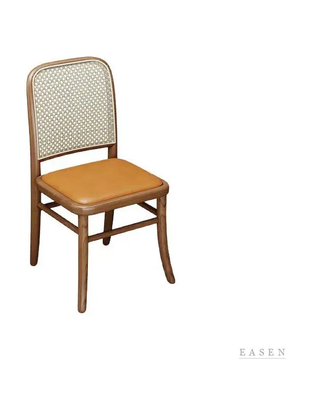 Tan-Seat Rounded Cane Chair — Café Chair