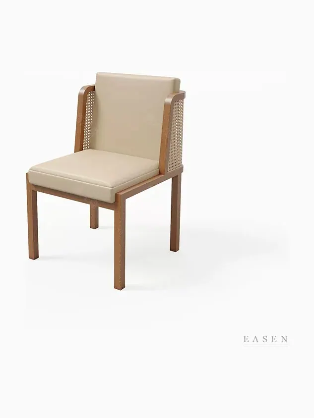 Rattan-Side Walnut Chair — Café Chair