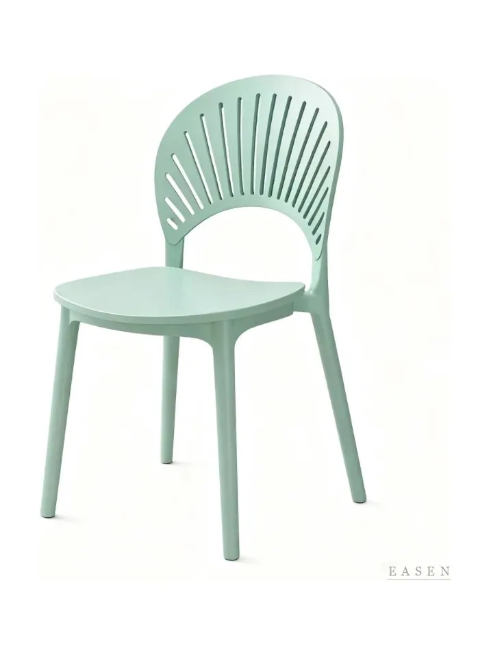 Radiating Fan-Back Plastic Chair — Café Chair