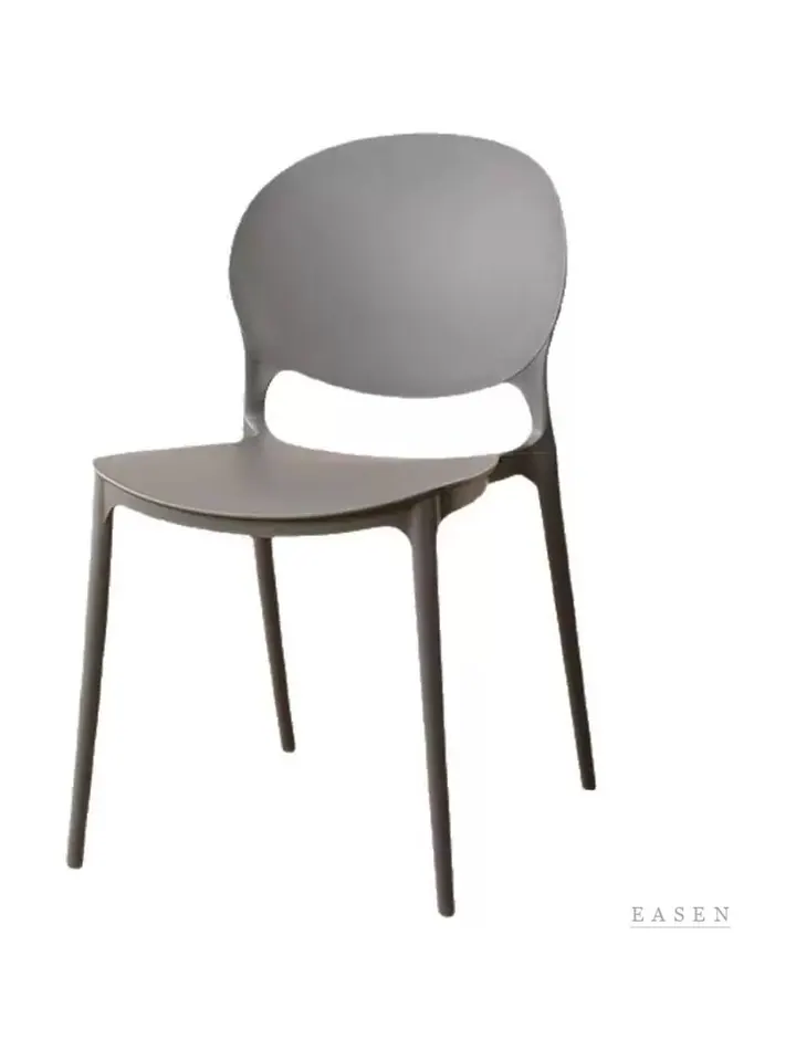 Round-Back Solid Plastic Chair — Café Chair