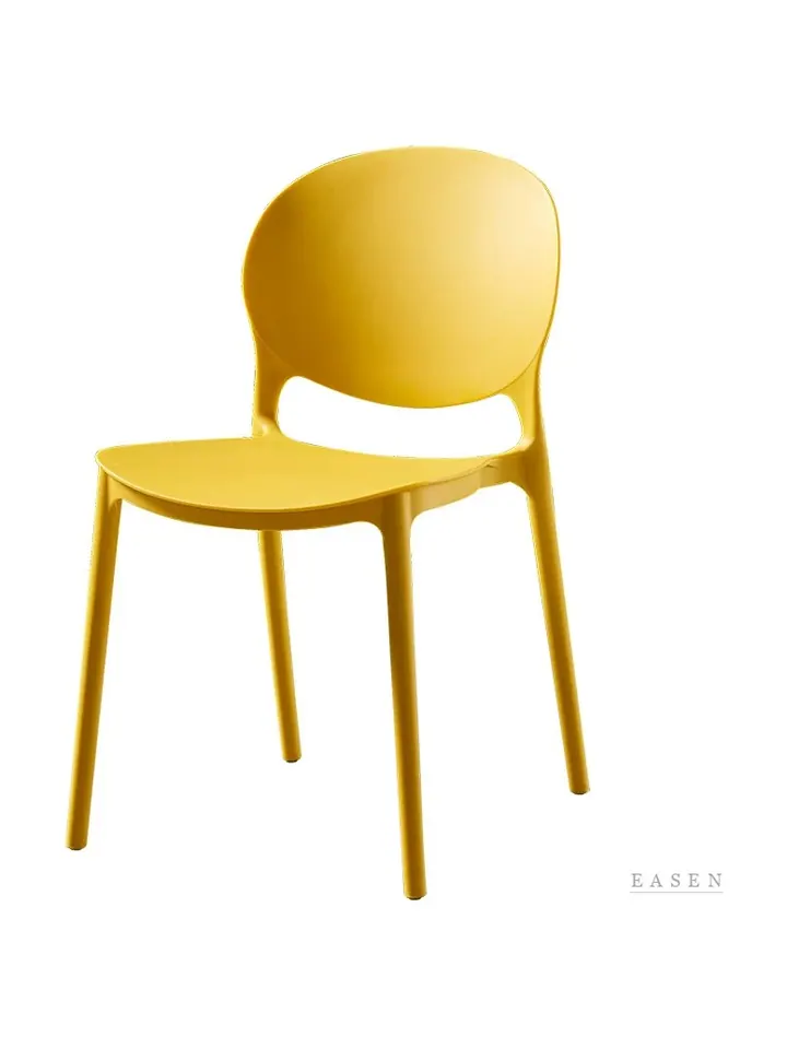 Round-Back Solid Plastic Chair — 3