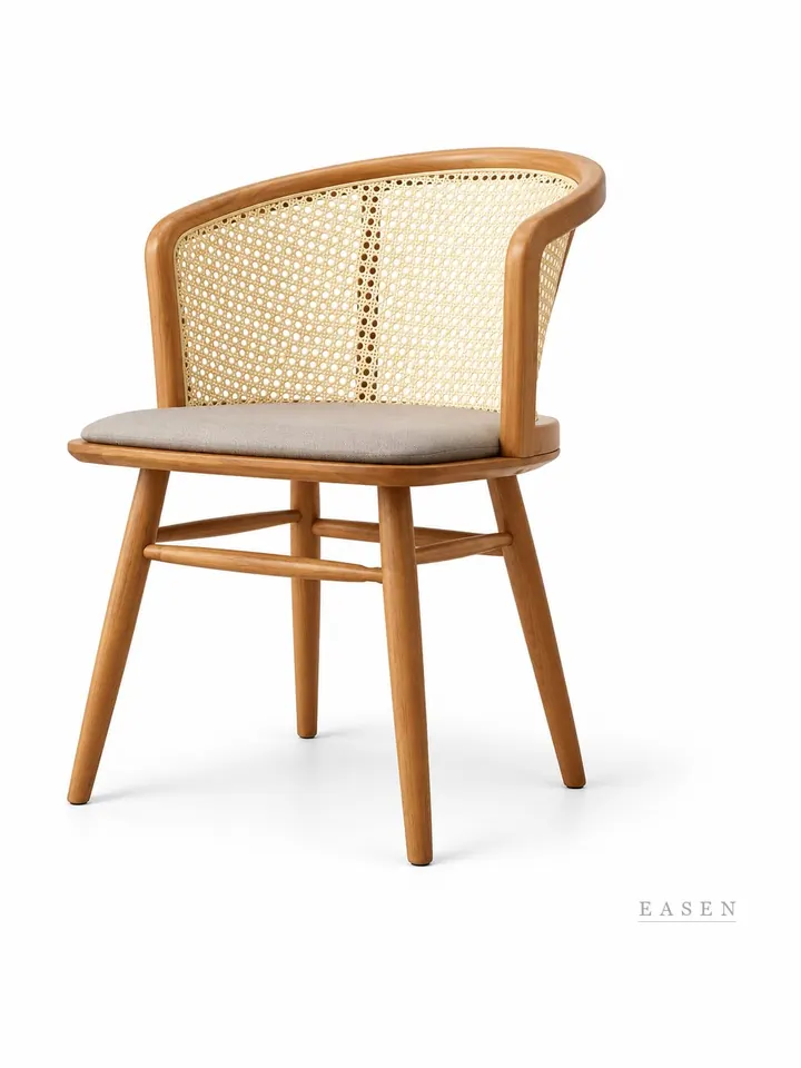 Wrap-Cane Cushioned Chair — 3