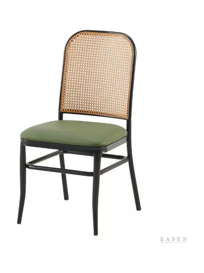 Black Steel Arched Cane Chair — Café Chair