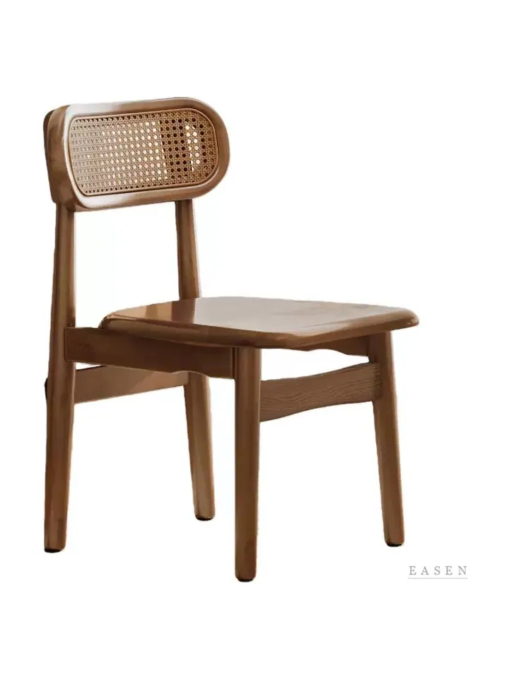 Rolled-Edge Cane Leather Chair — 3