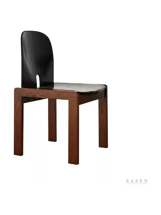 Notched-Back Black Chair — Café Chair