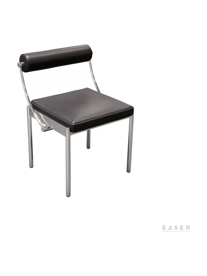 Roll-Top Chrome Tube Chair — Café Chair