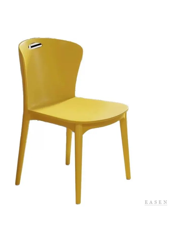 High-Back Mustard Plastic Chair — Café Chair